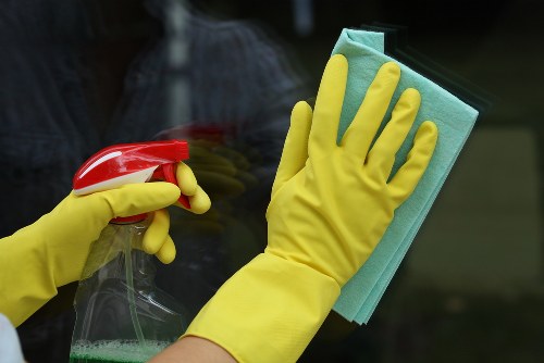 Professional deep cleaning of a bright kitchen interior