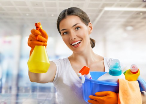 Sanitized bathroom maintained through regular domestic cleaning