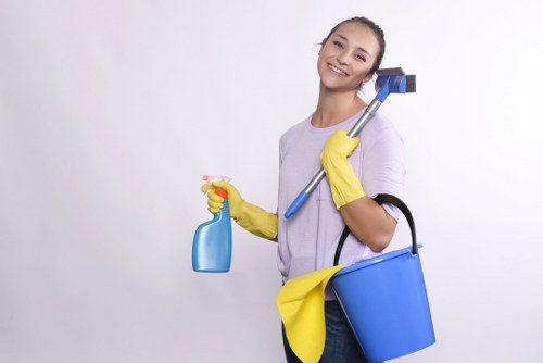 Commercial window cleaning service on storefront glass
