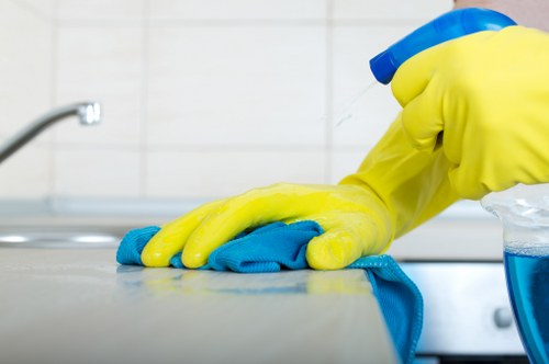 Bathroom surfaces prepared with move in cleaning