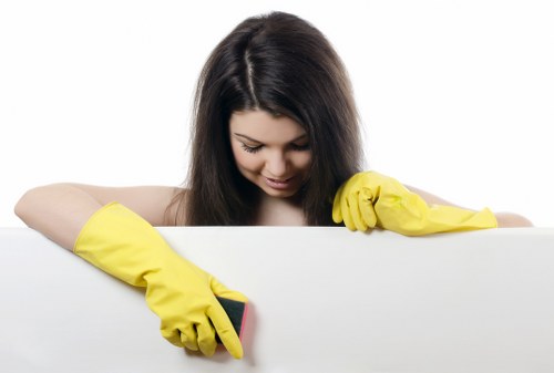 Dusting and vacuuming living room surfaces before move out