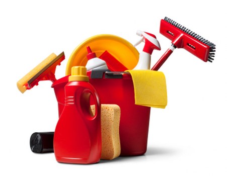 Technician using tools during a window cleaning job
